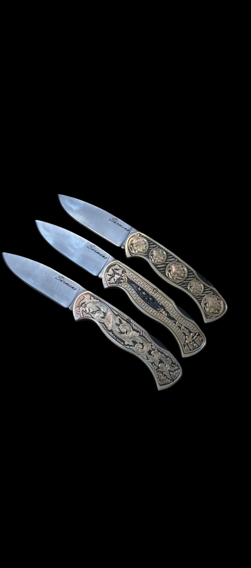 Sürmene cakı metal kasa gravür işlemeli 24ayar altın kaplama