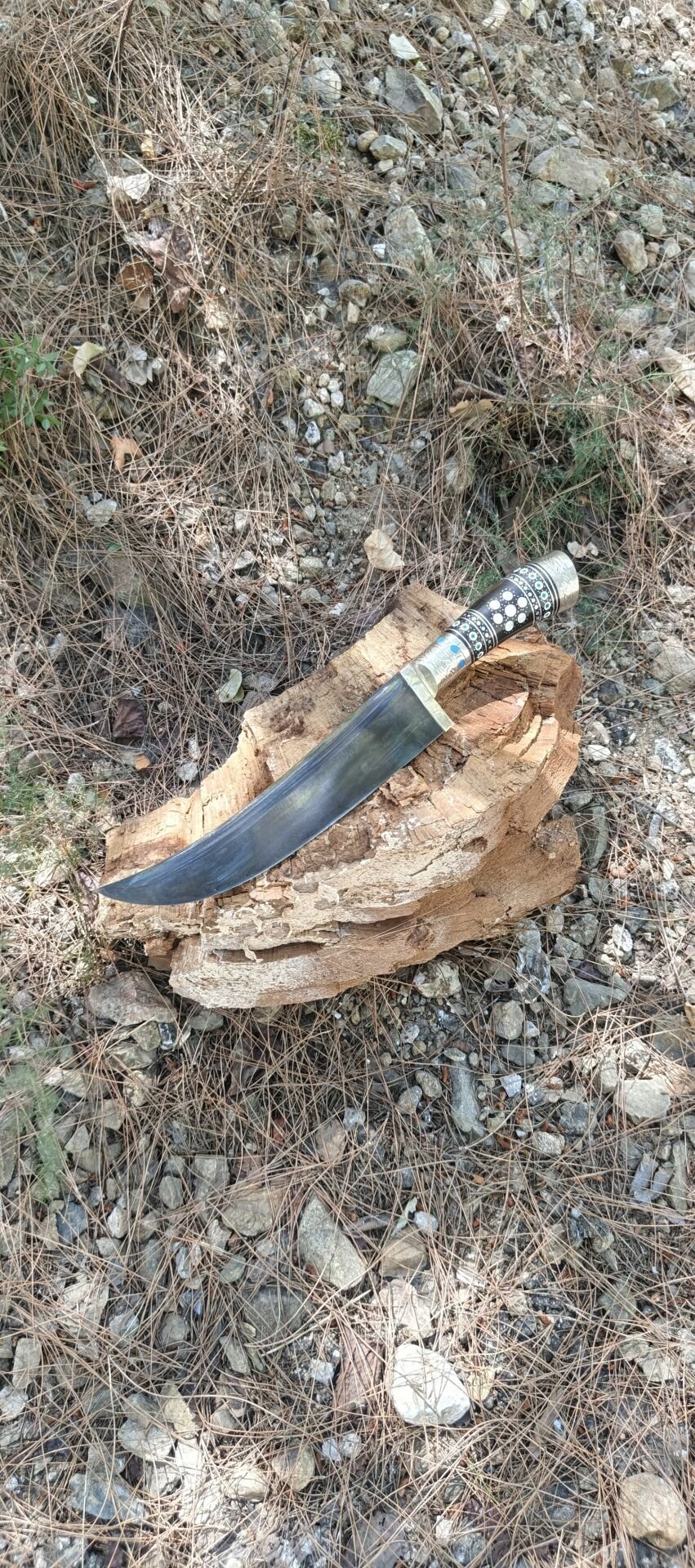 Dev boy rulman celiği dövmesi asit karartma  işlemeli kabza güzel bir koleksiyonluk