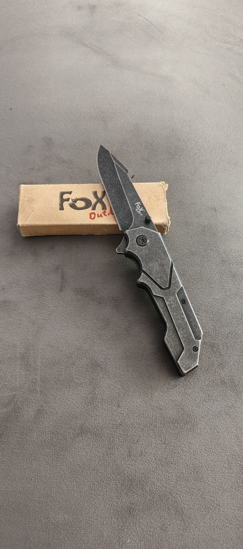 Fox Metal kasa yandan kikitli siyah kam cakısı