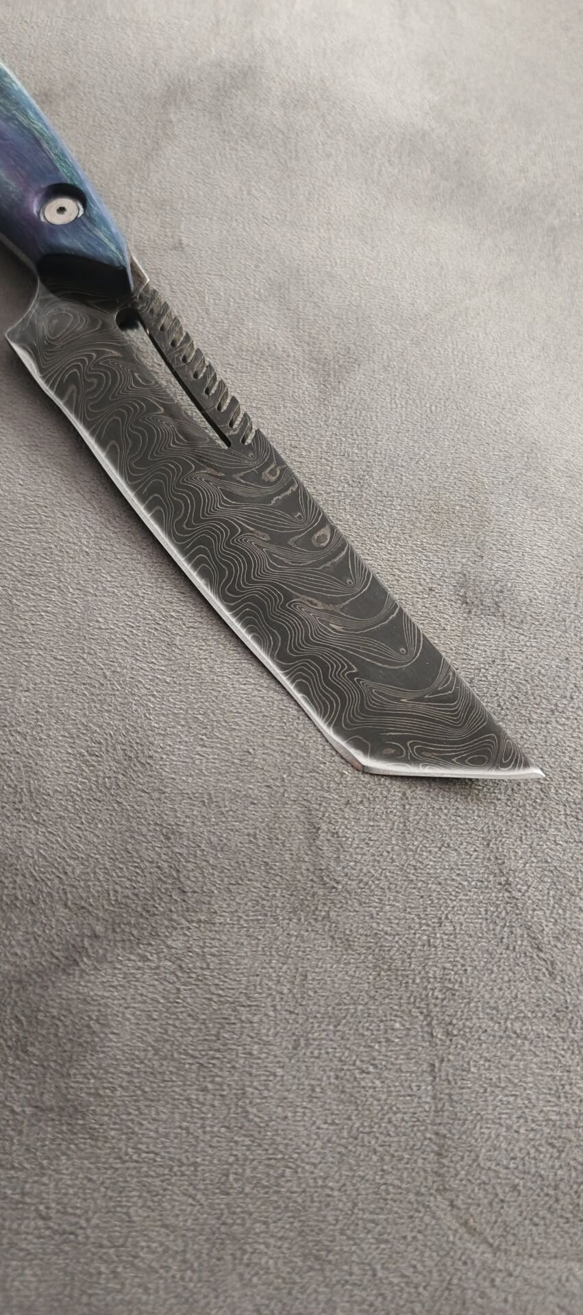 Damascus Tanto kesim  deri kıflı