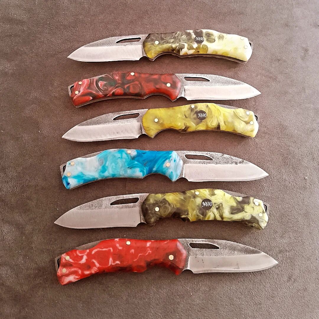 N690 alman celiği epoksi kabza sırttan kilitli mini boy cep cakısı