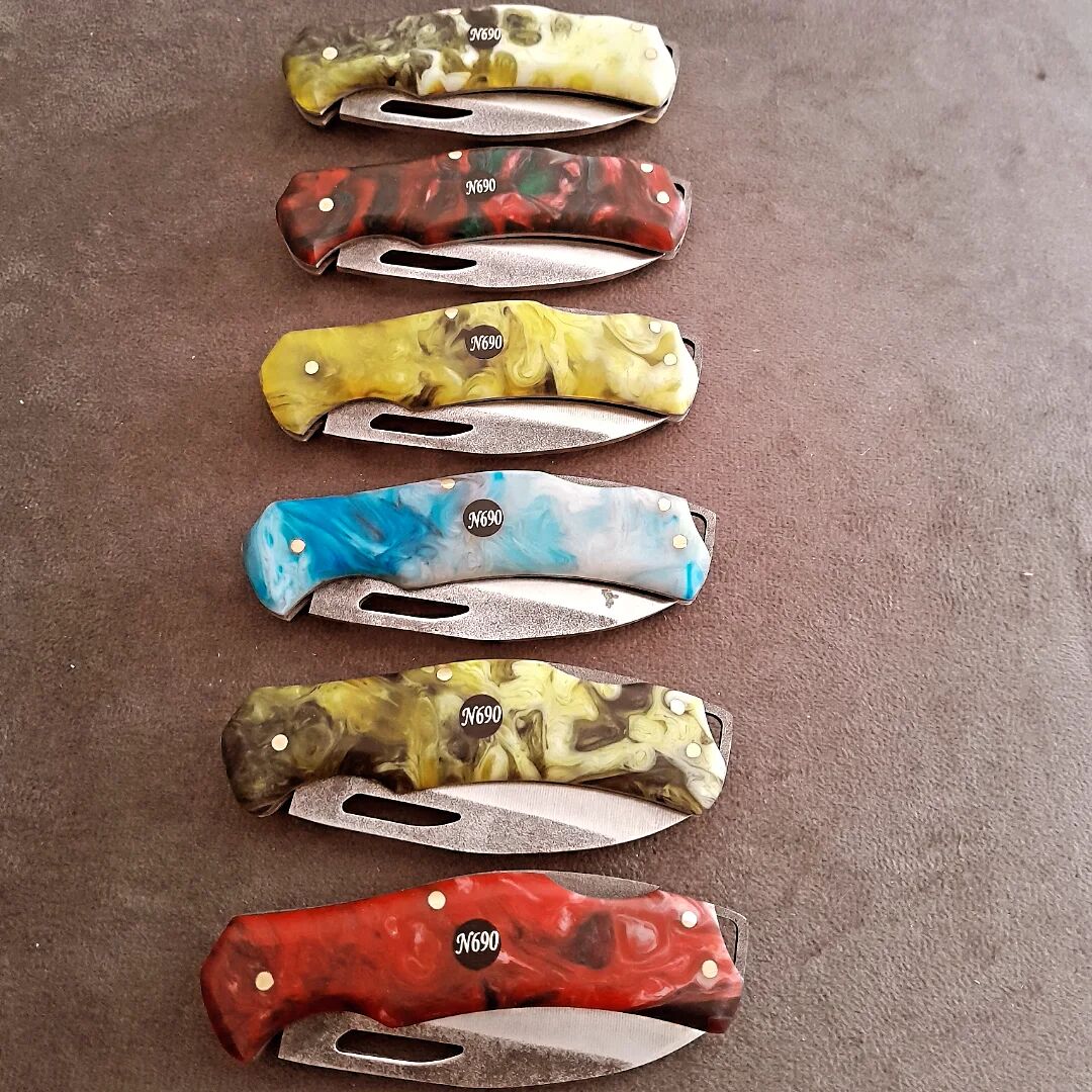 N690 alman celiği epoksi kabza sırttan kilitli mini boy cep cakısı