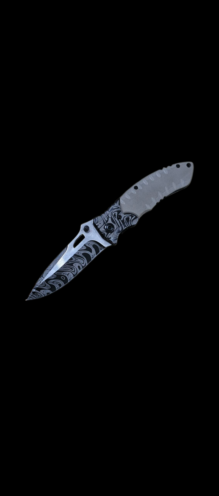 Cıkartma desenli  gri kabza  kemer klipsli yandan kilitli cakı