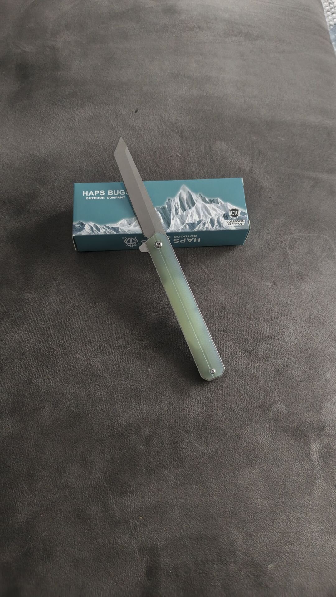 D2 cakı tanto kesim yarı otomatik  su yeşili kabza kemere takma klipsli