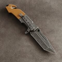 Kurtarma cakısı siyah karartma kemer klipsli cam kırma aparatlı halat kesme mekanizması mevcut