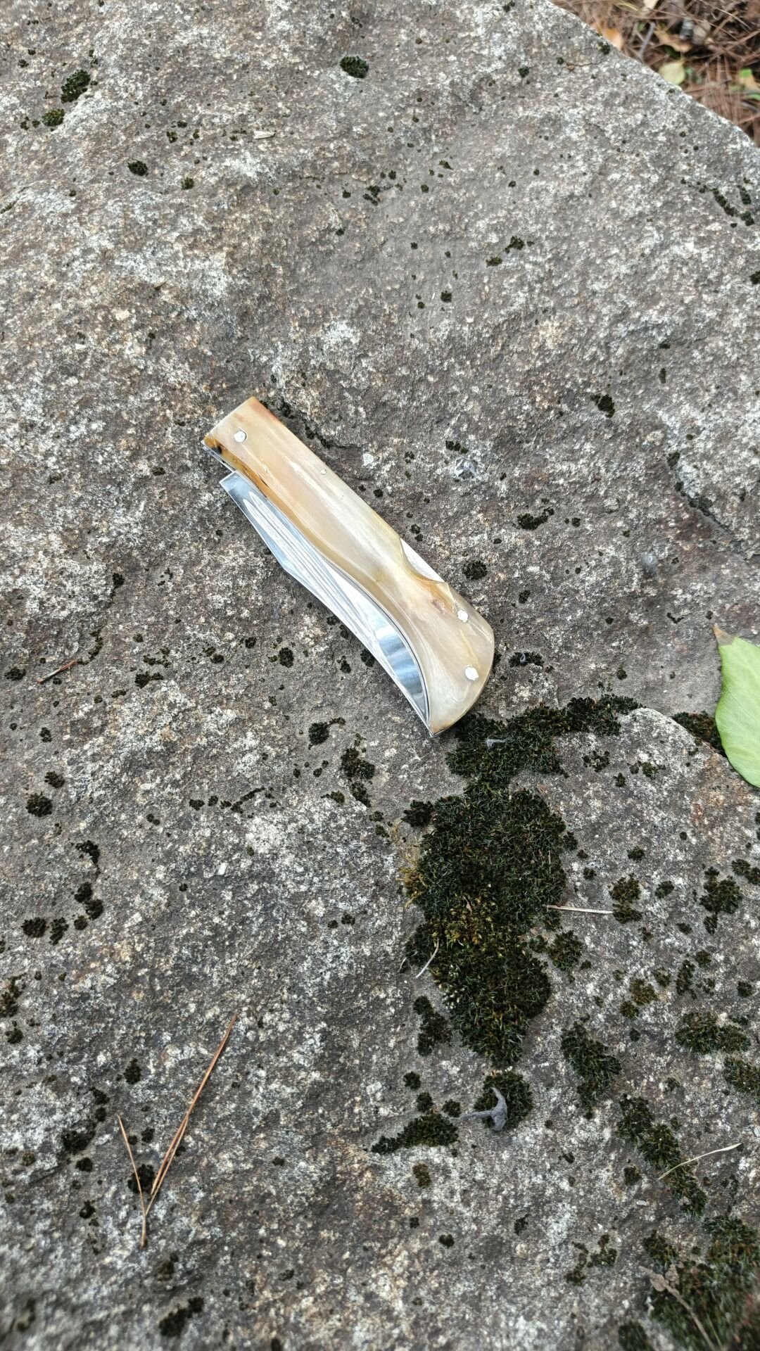 Koc boynuzu cakı ayna perdağlı sırttan kilitli 24cm deri kılıflı