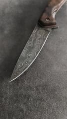 Damascus cakı  ağac kabza icten kilitli kemere takma klipsli