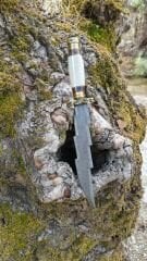 Damascus şam celiği güzel kesim özbek yapimi Damas cift pirinc balcak kemik kabza