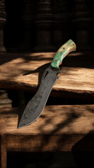 Büyük Boy Damascus Yerli Üretim  epoksi kabza cift mozaik pimli