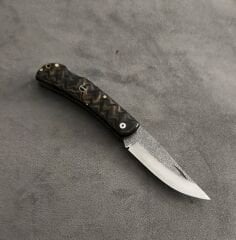 N690 celik epoksi kabza mozaik pimli sırttan kilitli cep cakısı