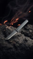 Tanto kesim yari otomatik metal kasa siyah cakı