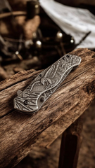 Kartal kabartma desenli celik kasa siyah cakı