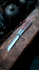 Kelebek dövme celik tanto kesim ceviz kabza