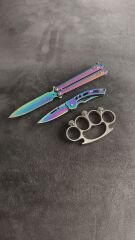 Gök kuşağı kelebek mini alaska cakı kuru kafa musta