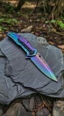 Aln master gökkuşağı desenli celik kasa kemer klipsli cep cakisi